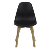 Plastic Dining Chairs in Set Of 2 With Wooden Legs - Agatha