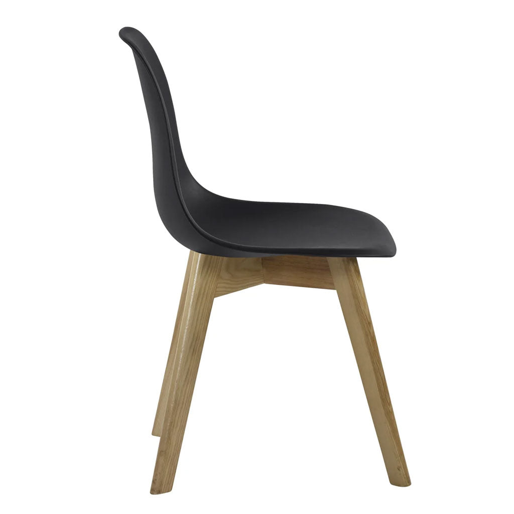 Plastic Dining Chairs in Set Of 2 With Wooden Legs - Agatha
