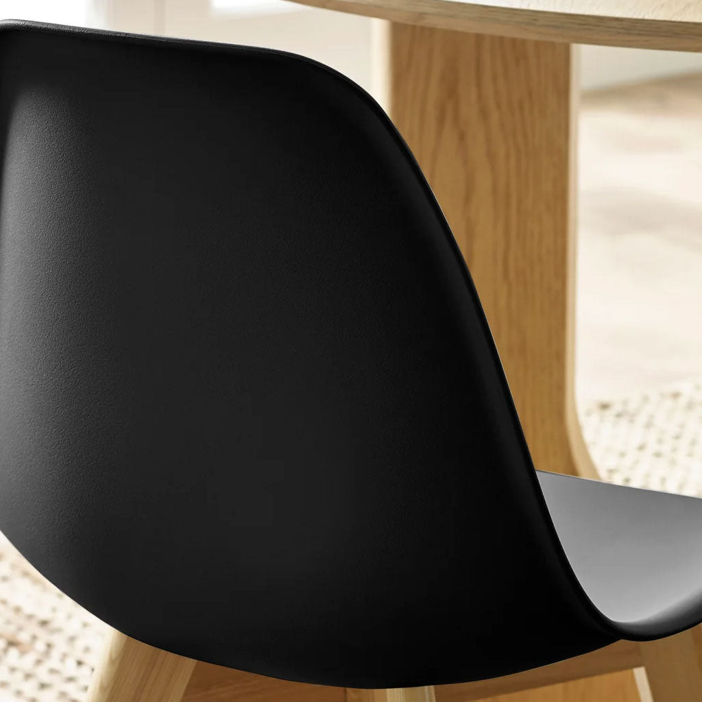 Plastic Dining Chairs in Set Of 2 With Wooden Legs - Agatha