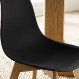 Plastic Dining Chairs in Set Of 2 With Wooden Legs - Agatha