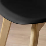 Plastic Dining Chairs in Set Of 2 With Wooden Legs - Agatha