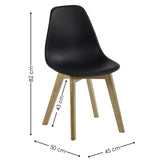 Plastic Dining Chairs in Set Of 2 With Wooden Legs - Agatha