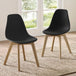 Plastic Dining Chairs in Set Of 2 With Wooden Legs - Agatha