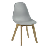 Plastic Dining Chairs in Set Of 2 With Wooden Legs - Agatha