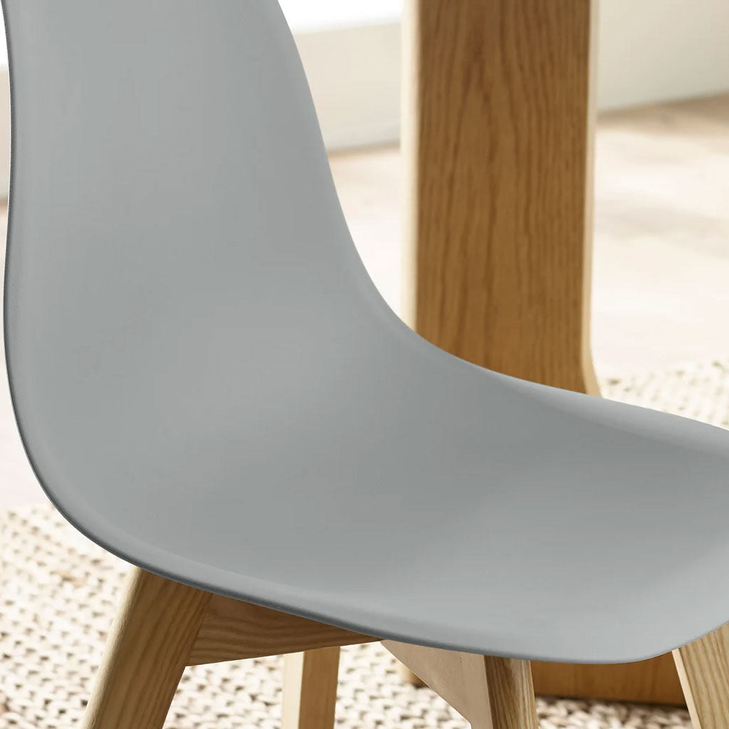 Plastic Dining Chairs in Set Of 2 With Wooden Legs - Agatha