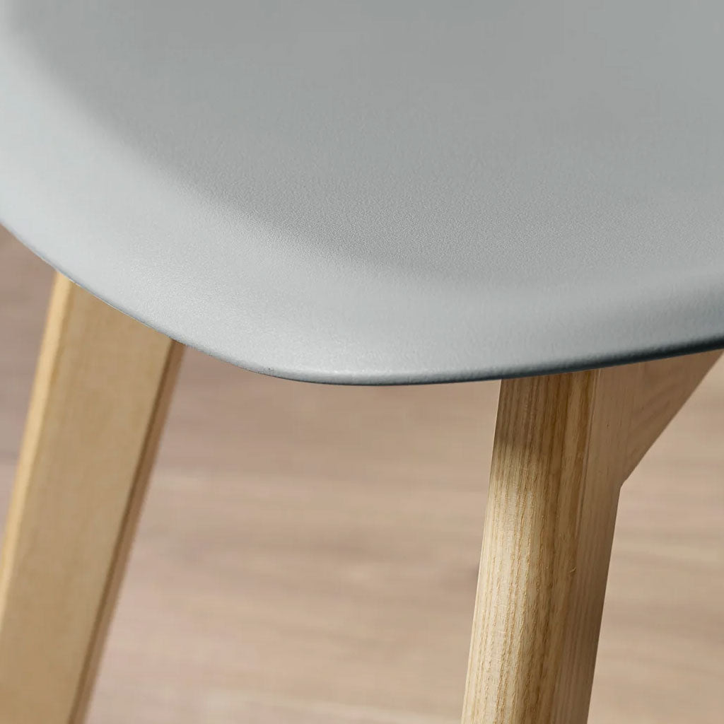 Plastic Dining Chairs in Set Of 2 With Wooden Legs - Agatha