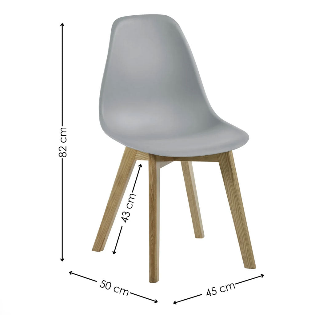 Plastic Dining Chairs in Set Of 2 With Wooden Legs - Agatha