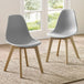 Plastic Dining Chairs in Set Of 2 With Wooden Legs - Agatha