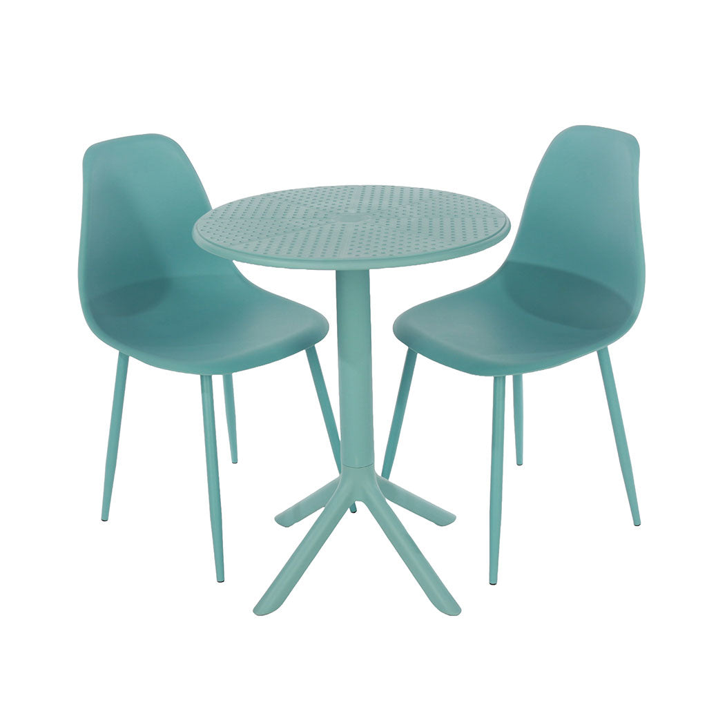 Plastic Garden Bistro Table With 2 Chairs - Rimini