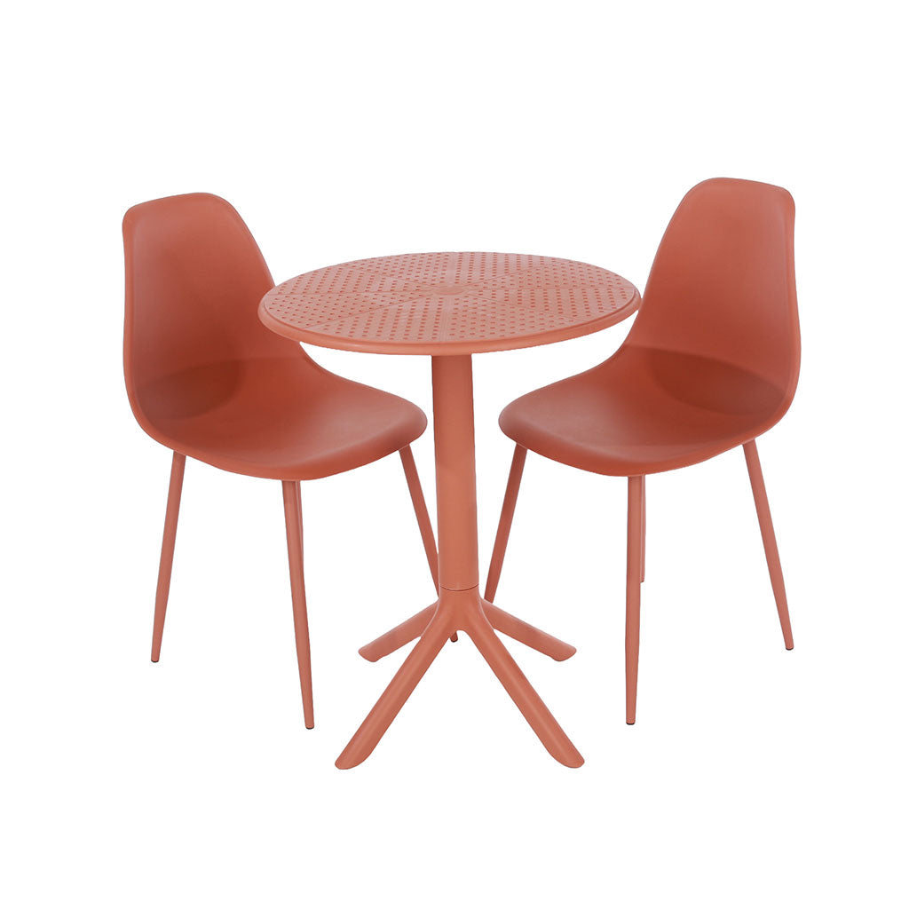 Plastic Garden Bistro Table With 2 Chairs - Rimini