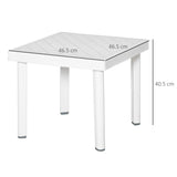 Plastic Garden Side Table Square for Drink Snack - Velmora
