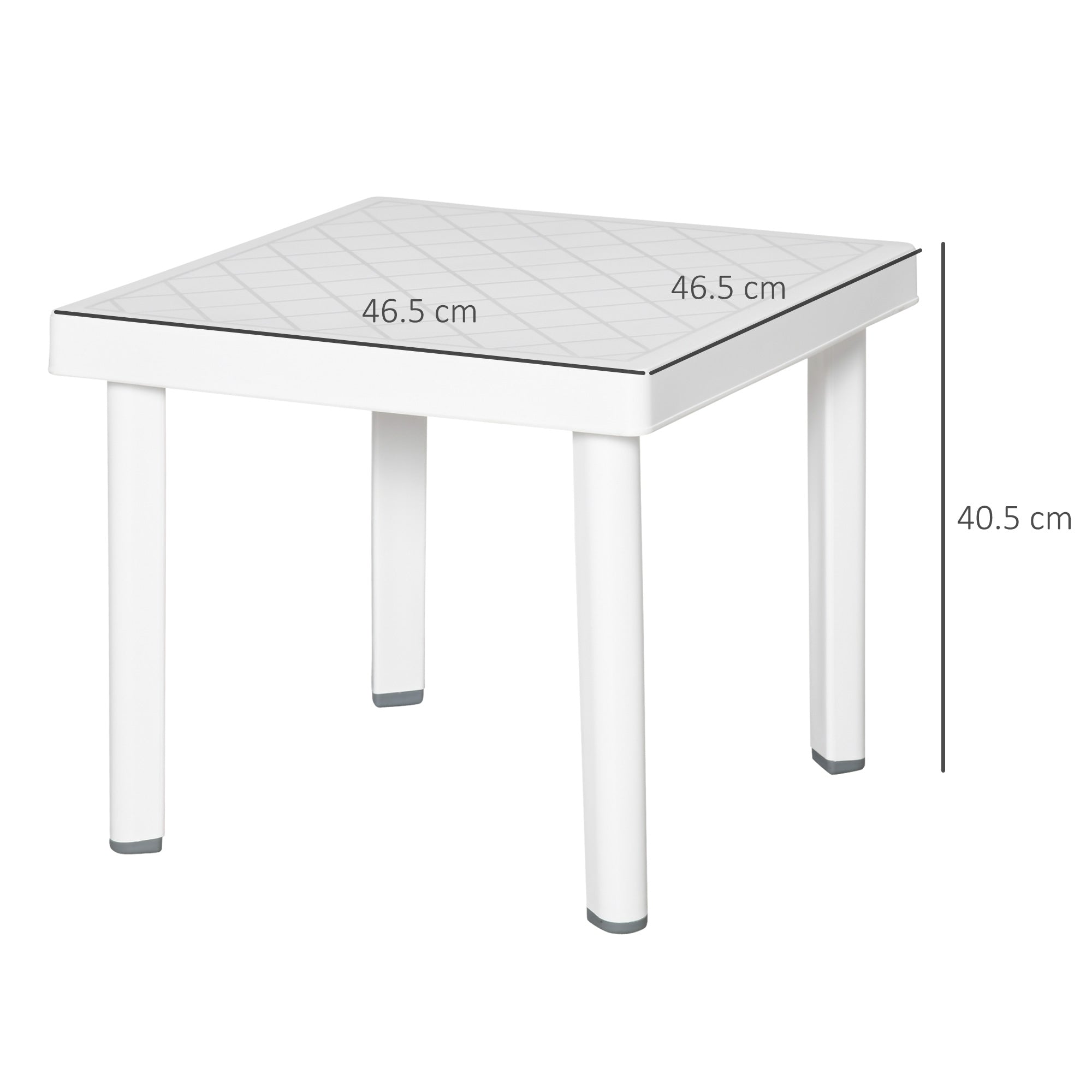 Plastic Garden Side Table Square for Drink Snack - Velmora