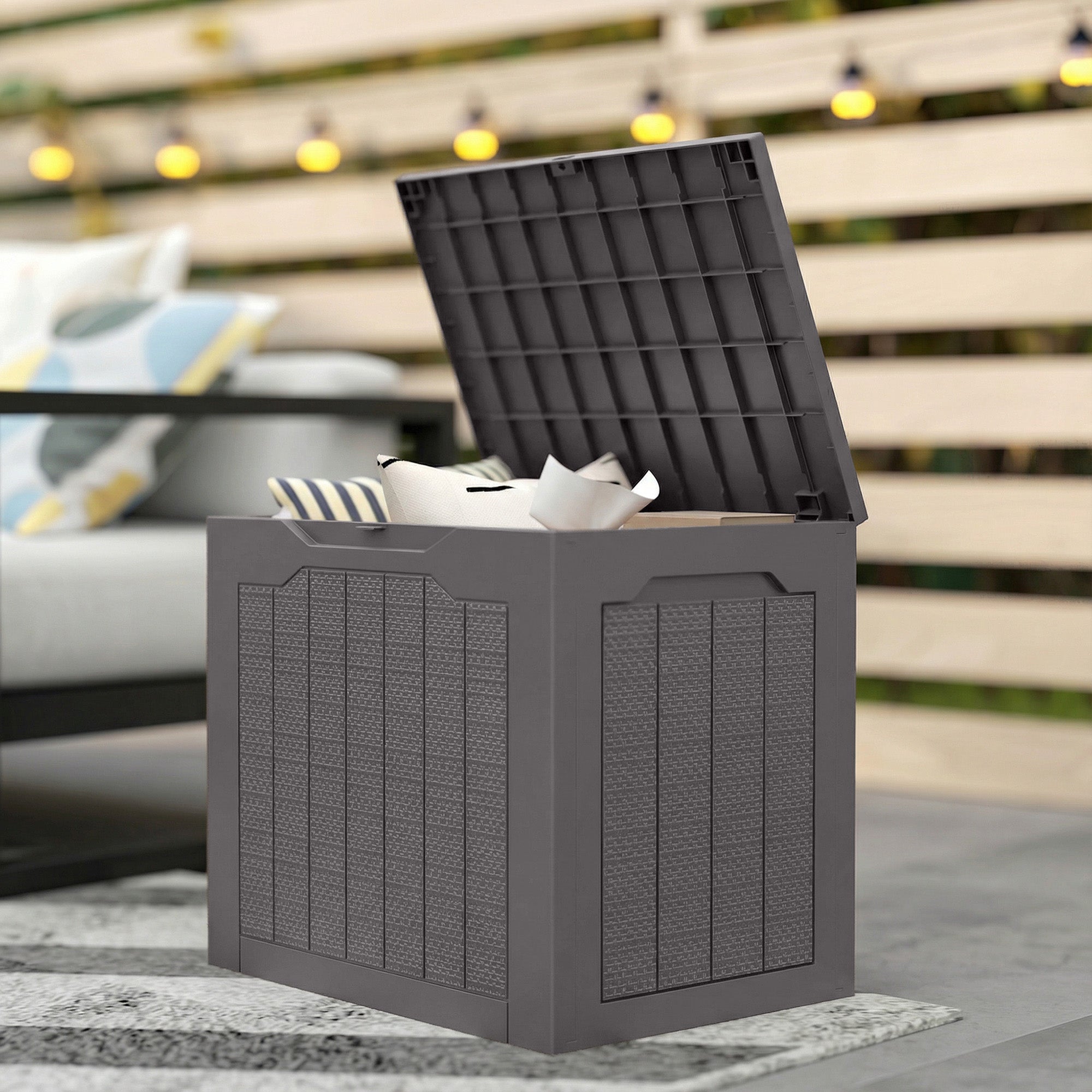 Plastic Outdoor Garden Storage Box 93Ltr - Velmora