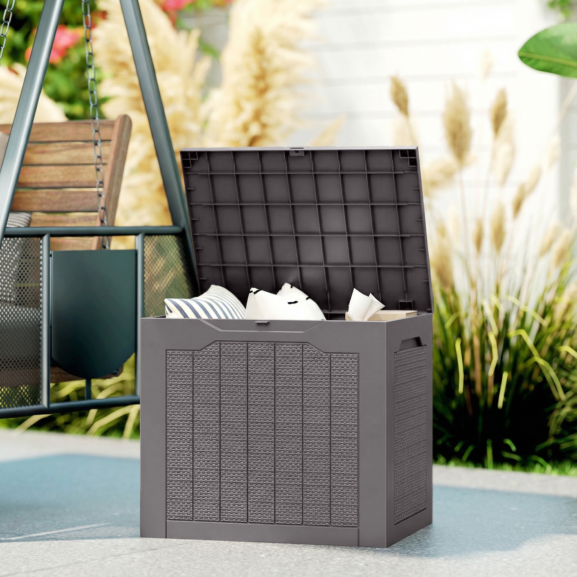 Plastic Outdoor Garden Storage Box 93Ltr - Velmora