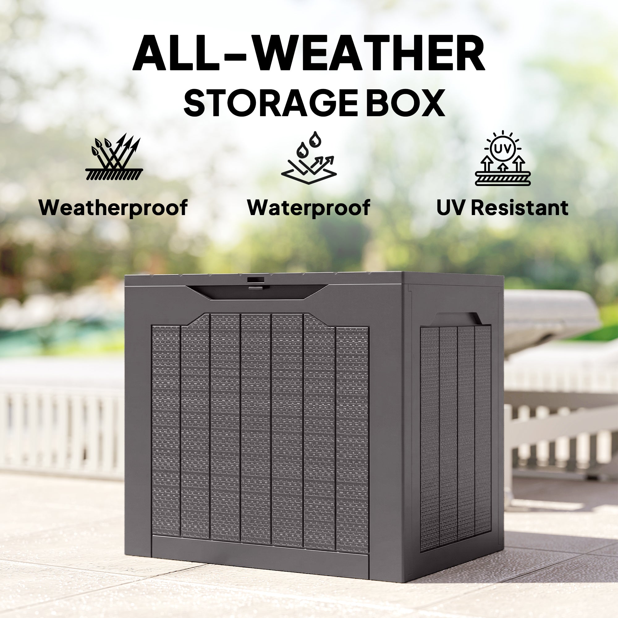 Plastic Outdoor Garden Storage Box 93Ltr - Velmora