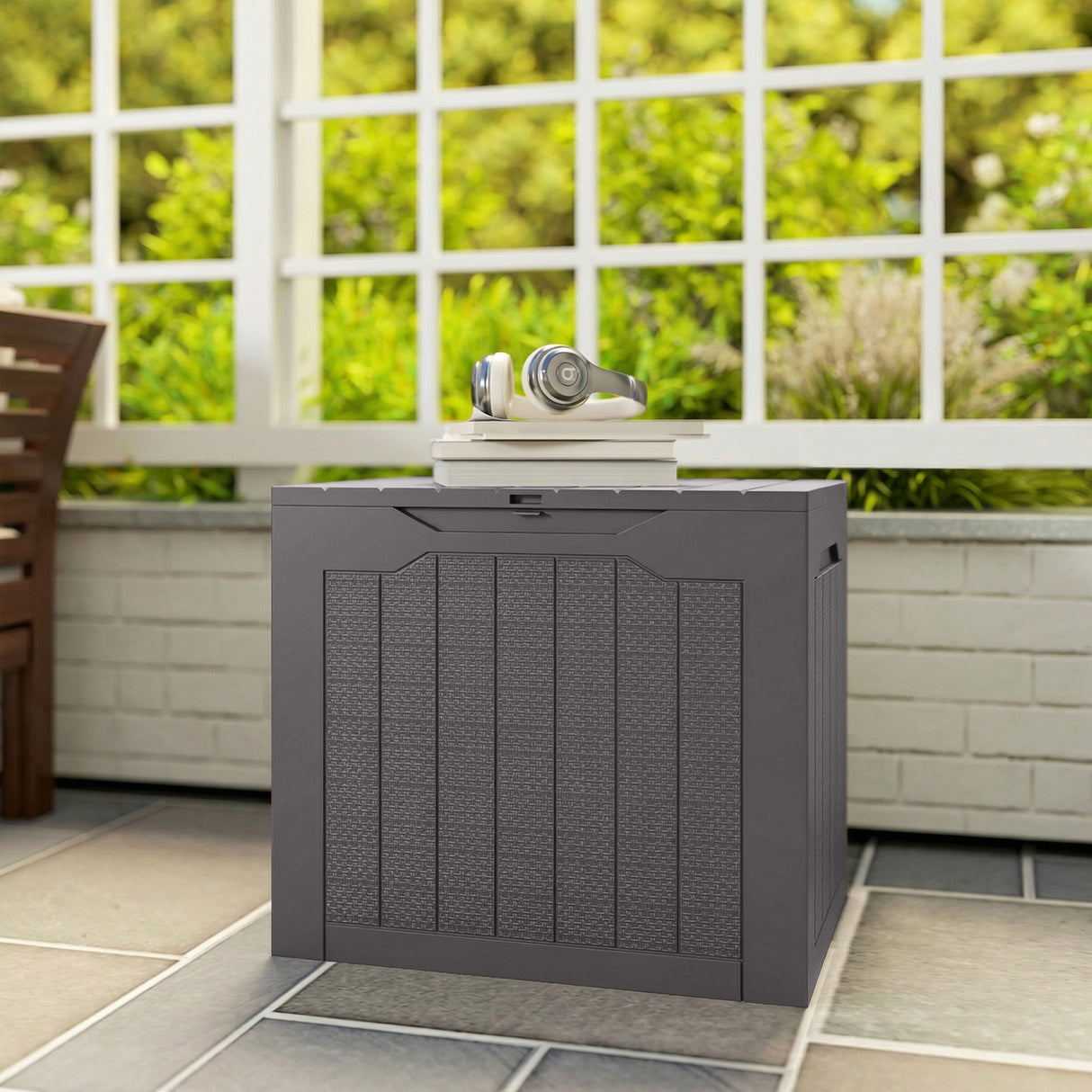 Plastic Outdoor Garden Storage Box 93Ltr - Velmora