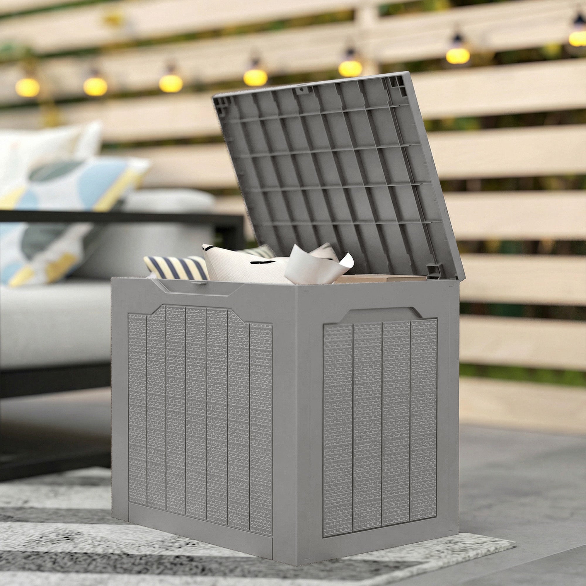 Plastic Outdoor Garden Storage Box 93Ltr - Velmora