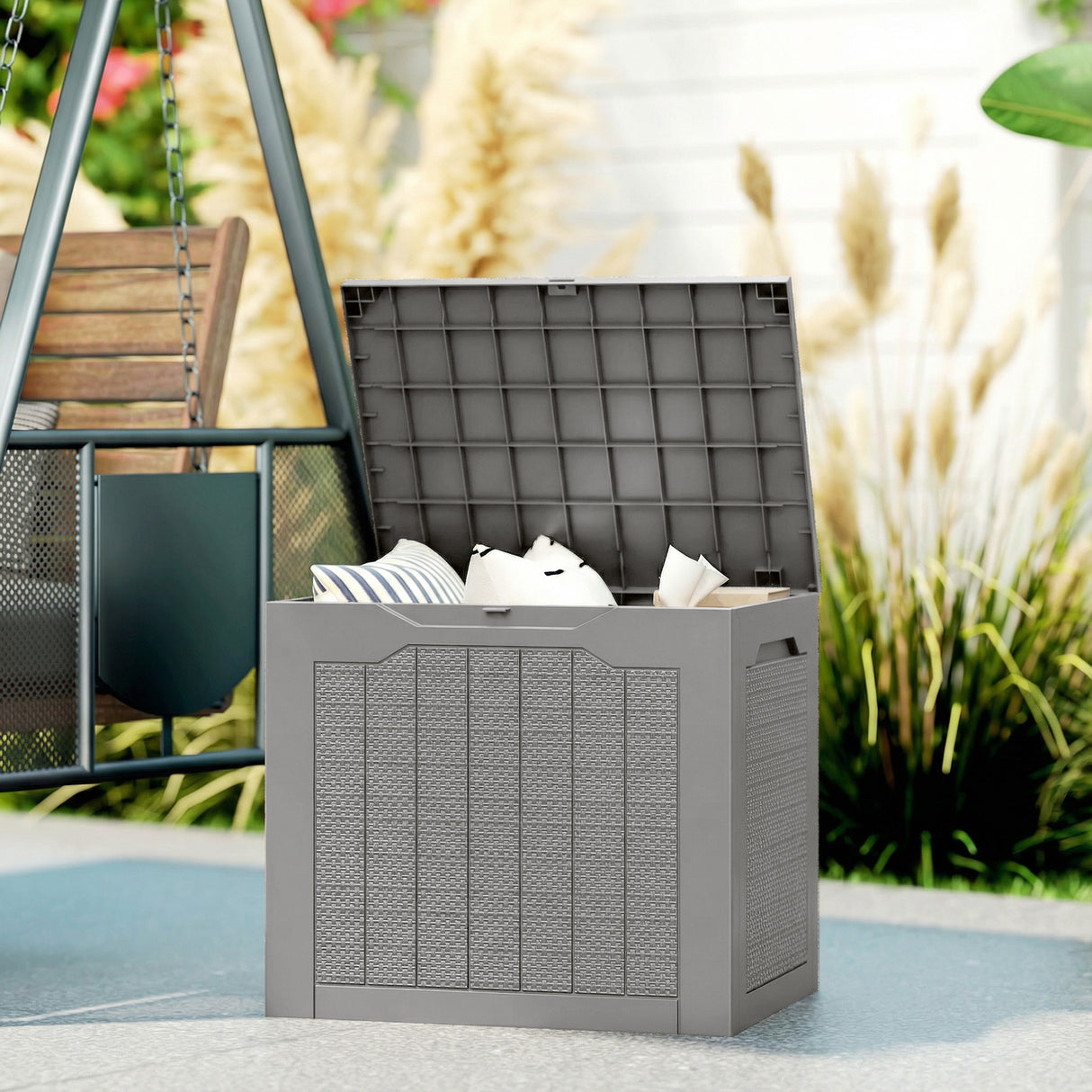 Plastic Outdoor Garden Storage Box 93Ltr - Velmora
