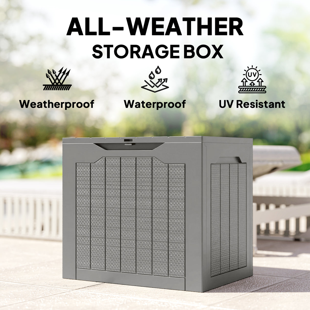 Plastic Outdoor Garden Storage Box 93Ltr - Velmora