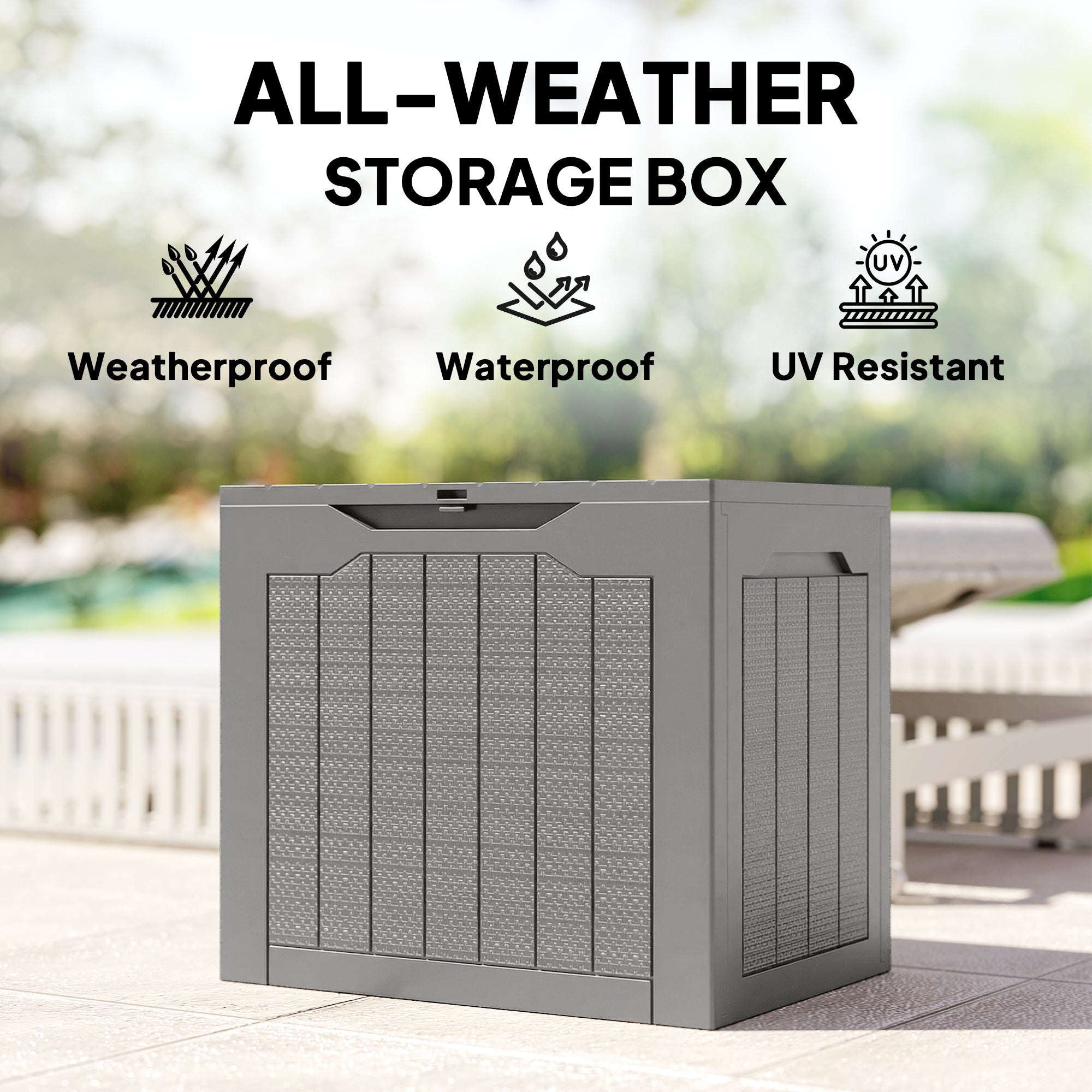 Plastic Outdoor Garden Storage Box 93Ltr - Velmora