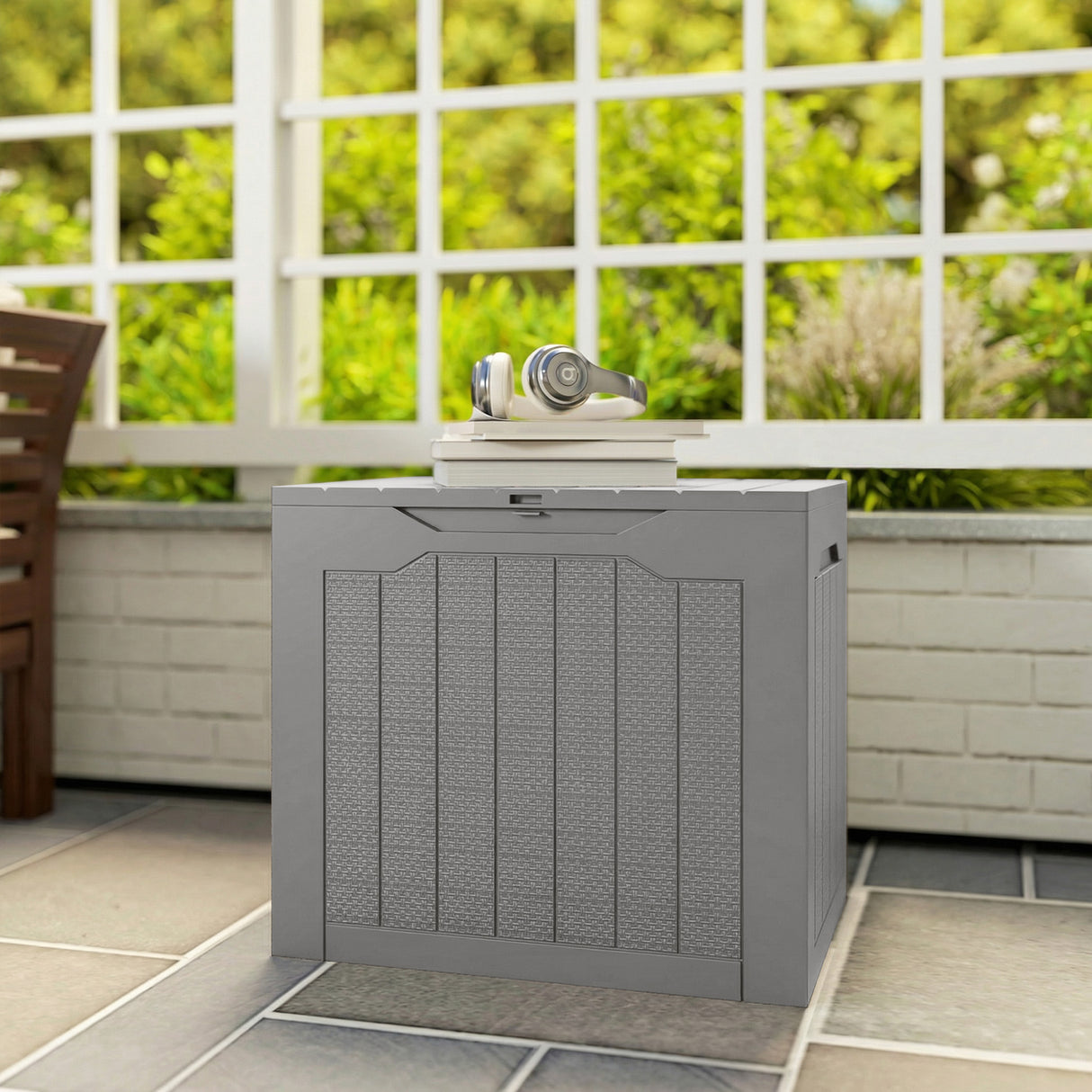 Plastic Outdoor Garden Storage Box 93Ltr - Velmora