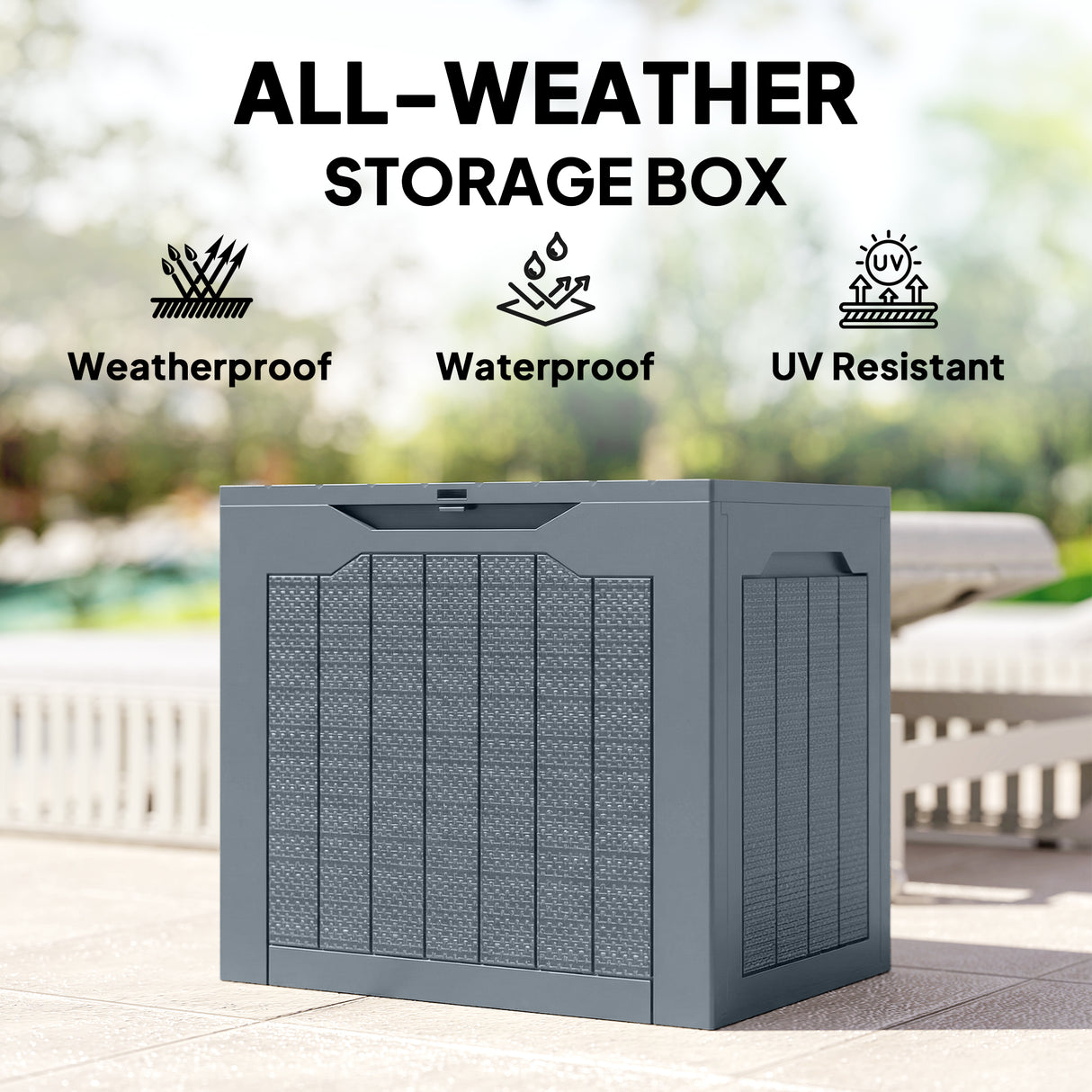 Plastic Outdoor Garden Storage Box 93Ltr - Velmora