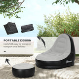 Plastic Outdoor Inflatable Tub Chair and Footstool - Velmora