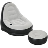 Plastic Outdoor Inflatable Tub Chair and Footstool - Velmora