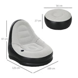Plastic Outdoor Inflatable Tub Chair and Footstool - Velmora
