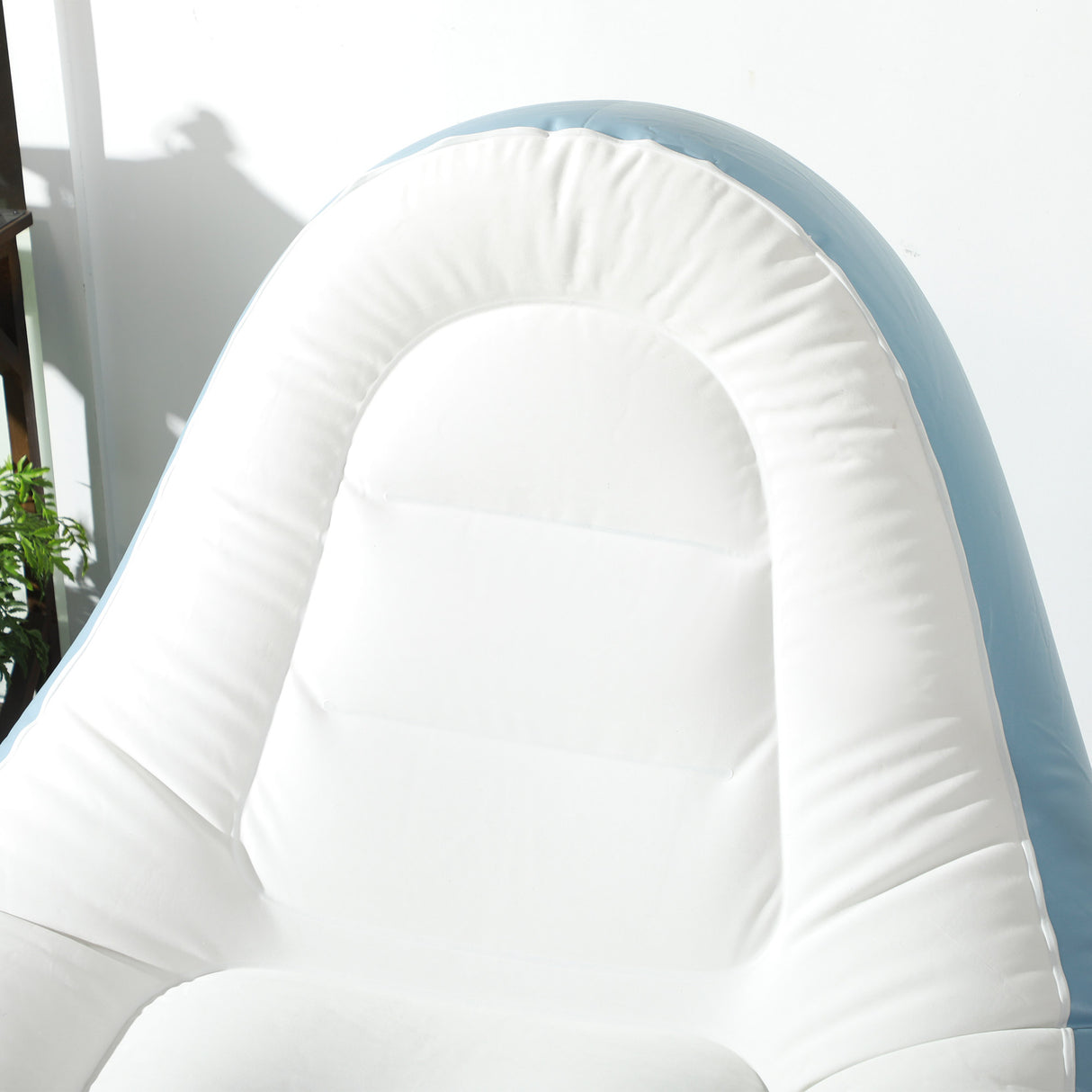 Plastic Outdoor Inflatable Tub Chair and Footstool - Velmora