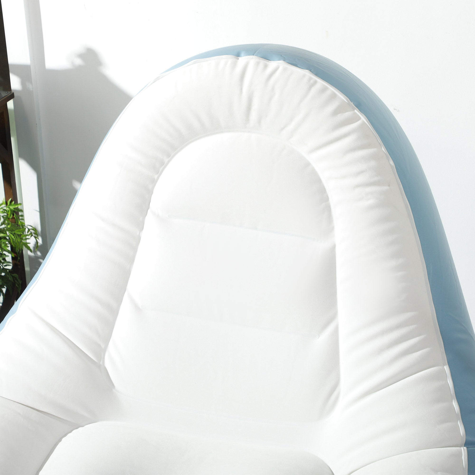 Plastic Outdoor Inflatable Tub Chair and Footstool - Velmora