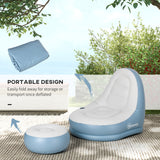 Plastic Outdoor Inflatable Tub Chair and Footstool - Velmora