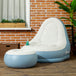 Plastic Outdoor Inflatable Tub Chair and Footstool - Velmora