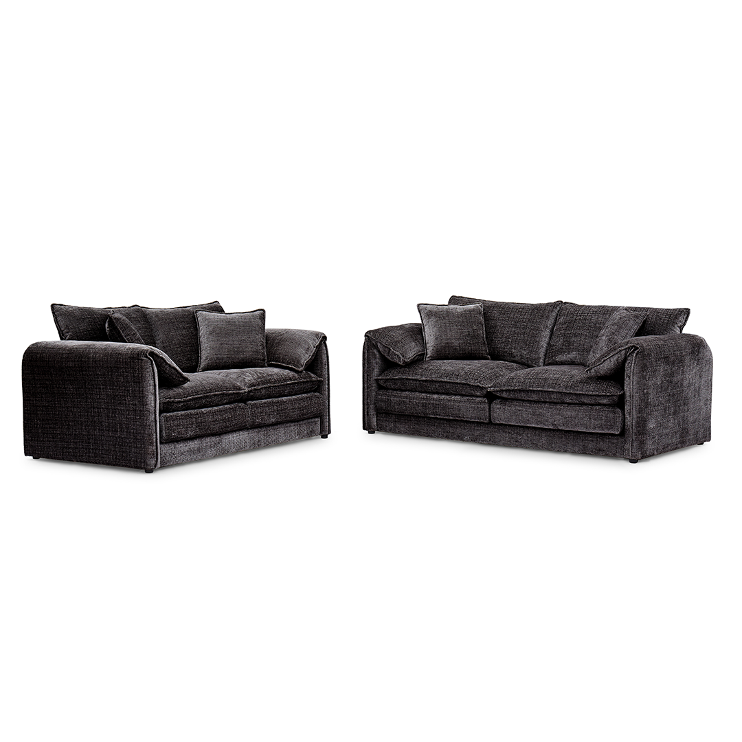 Plush Chenille Fabric 3 + 2 Sofa Set - Solaya