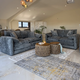 Plush Chenille Fabric 3 + 2 Sofa Set - Solaya