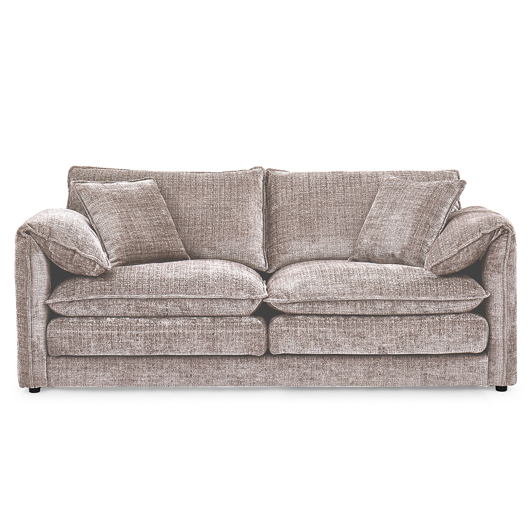 Plush Chenille Fabric 3 Seater Sofa - Solaya