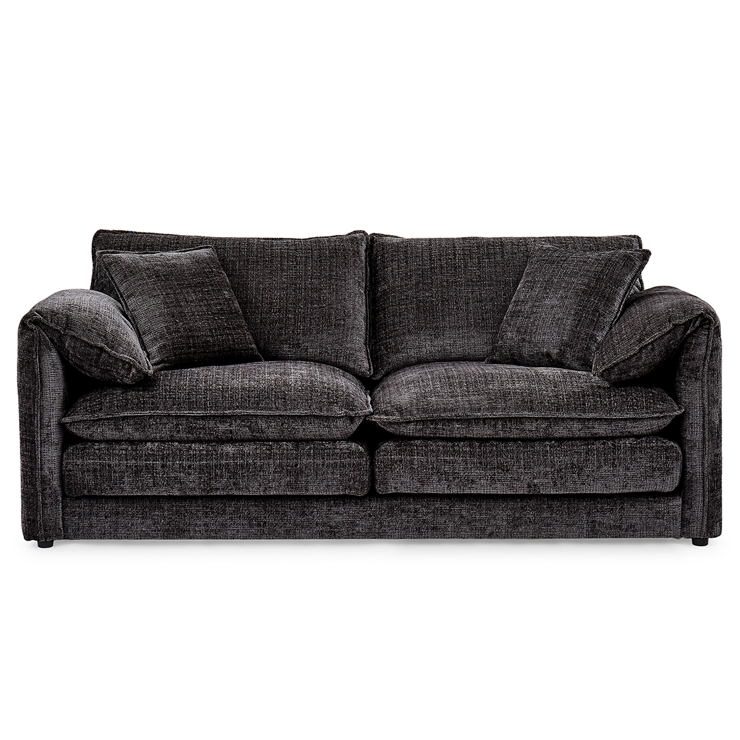 Plush Chenille Fabric 3 Seater Sofa - Solaya