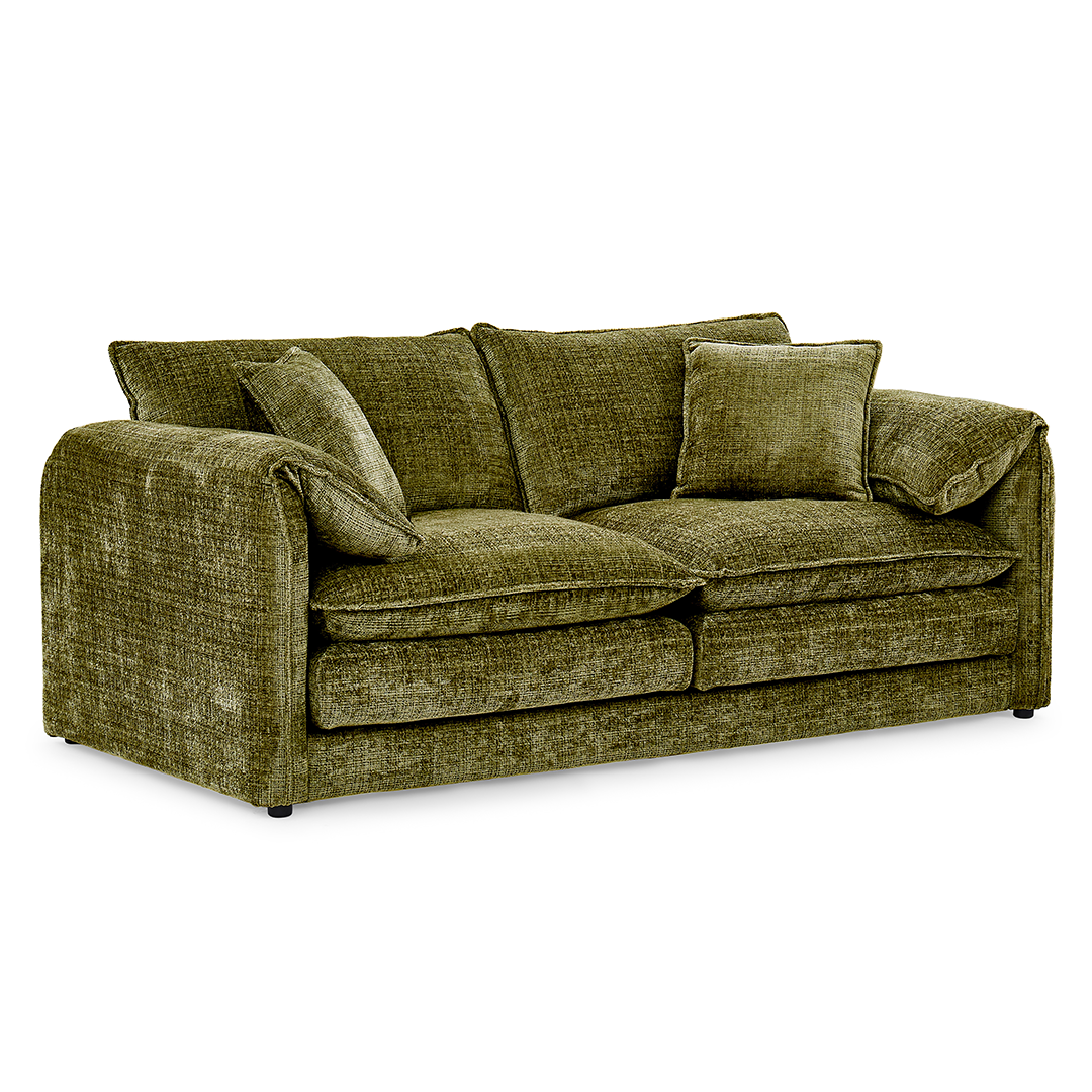 Plush Chenille Fabric 3 Seater Sofa - Solaya