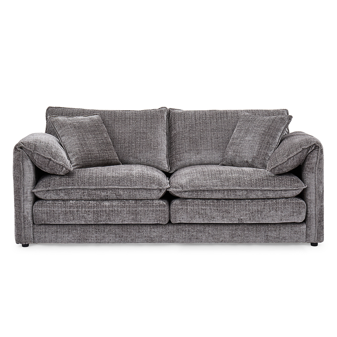 Plush Chenille Fabric 3 Seater Sofa - Solaya