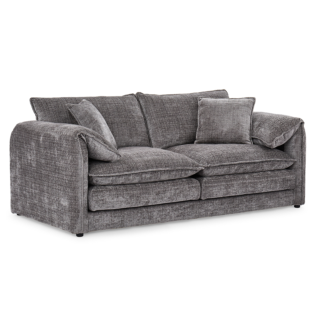 Plush Chenille Fabric 3 Seater Sofa - Solaya