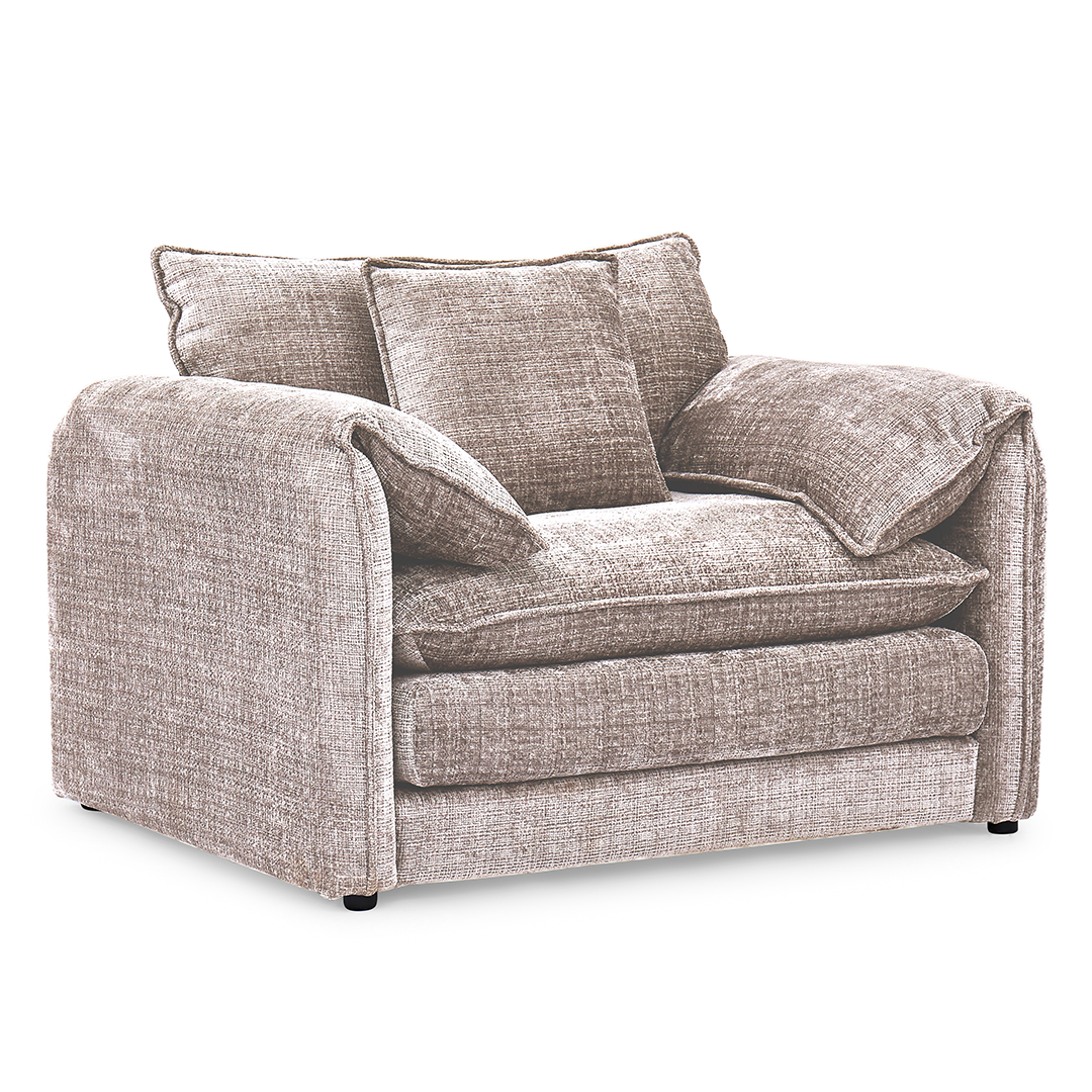 Plush Chenille Fabric Armchair - Solaya