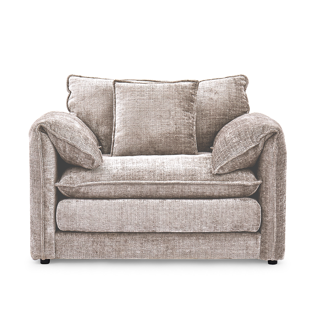 Plush Chenille Fabric Armchair - Solaya