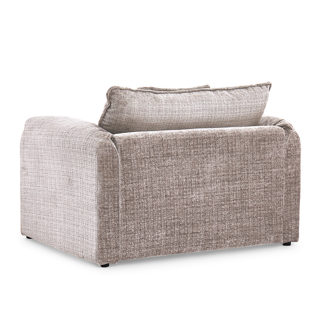 Plush Chenille Fabric Armchair - Solaya