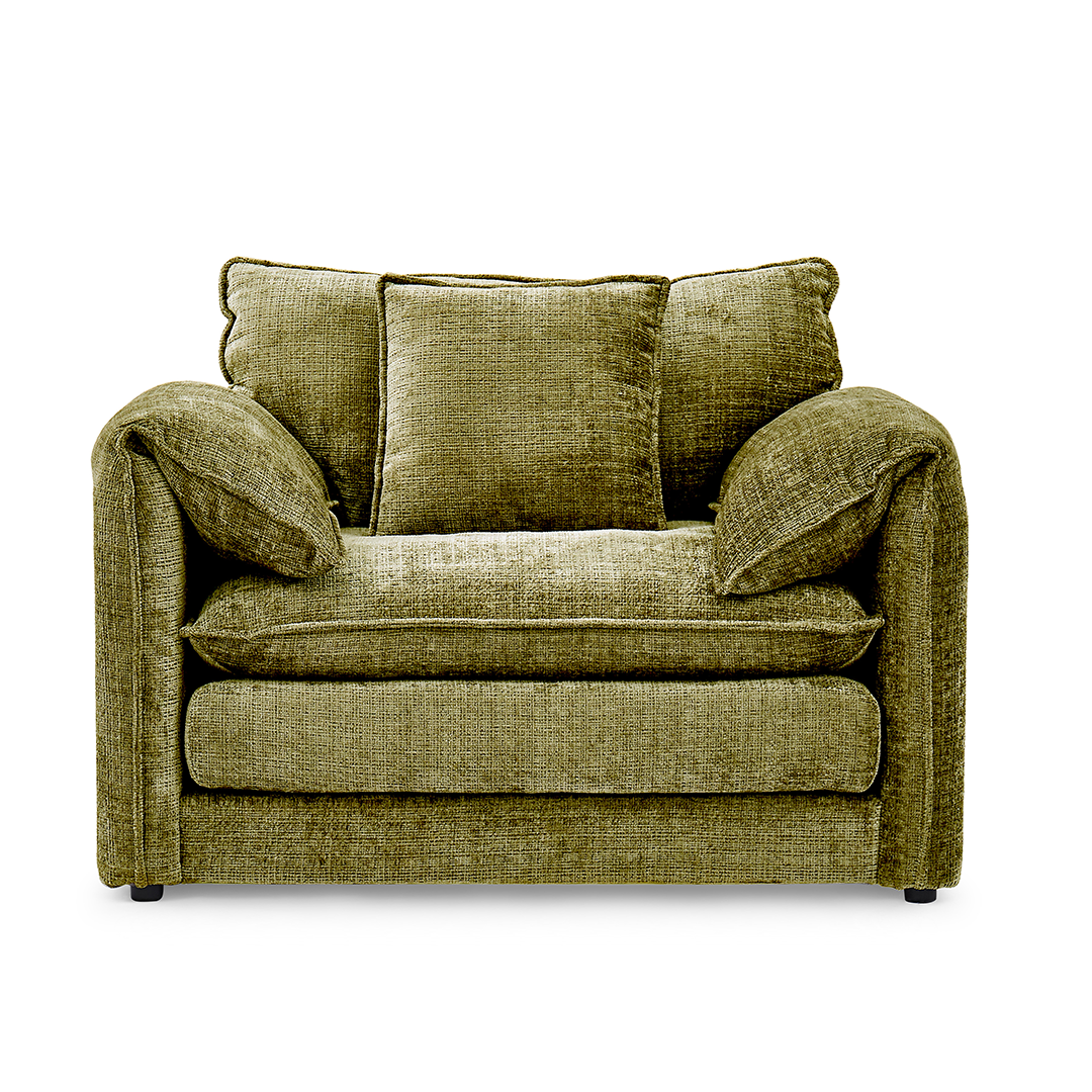 Plush Chenille Fabric Armchair - Solaya