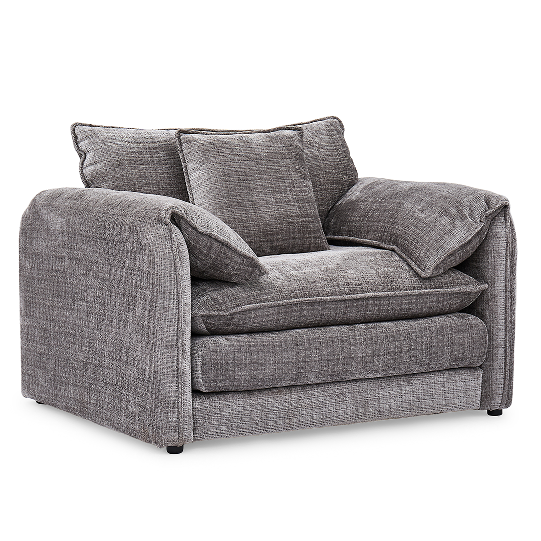 Plush Chenille Fabric Armchair - Solaya