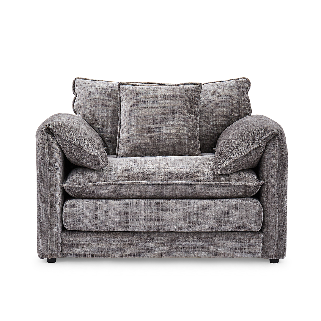 Plush Chenille Fabric Armchair - Solaya