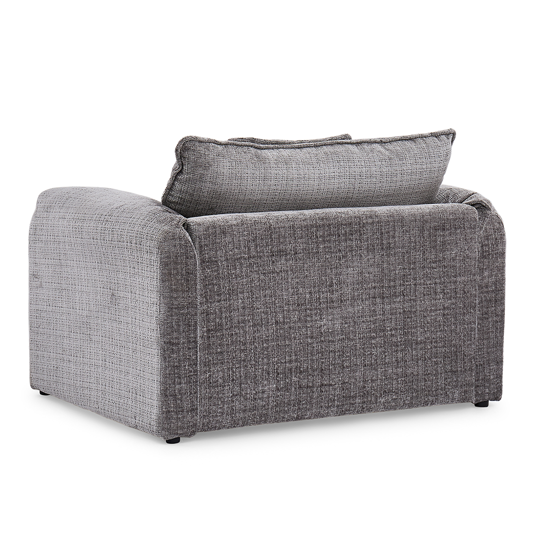 Plush Chenille Fabric Armchair - Solaya