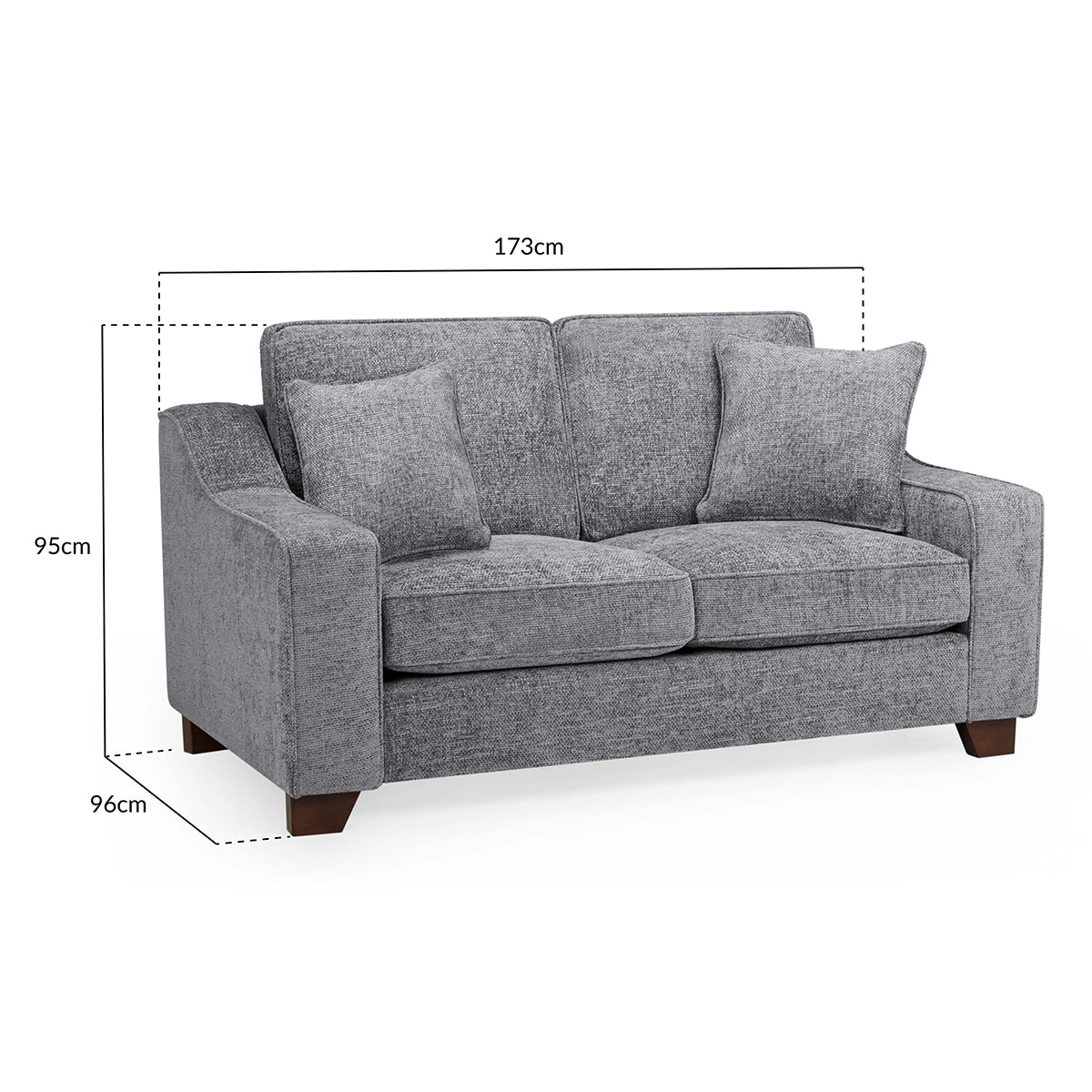 Plush Fabric 2 Seater Sofa - Nebraska