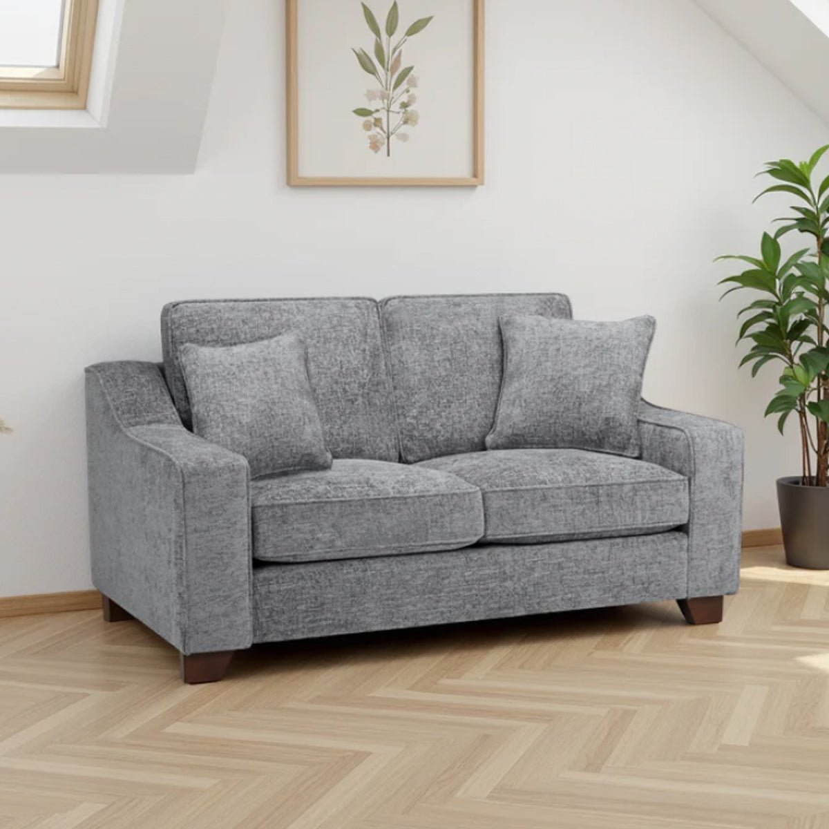 Plush Fabric 2 Seater Sofa - Nebraska