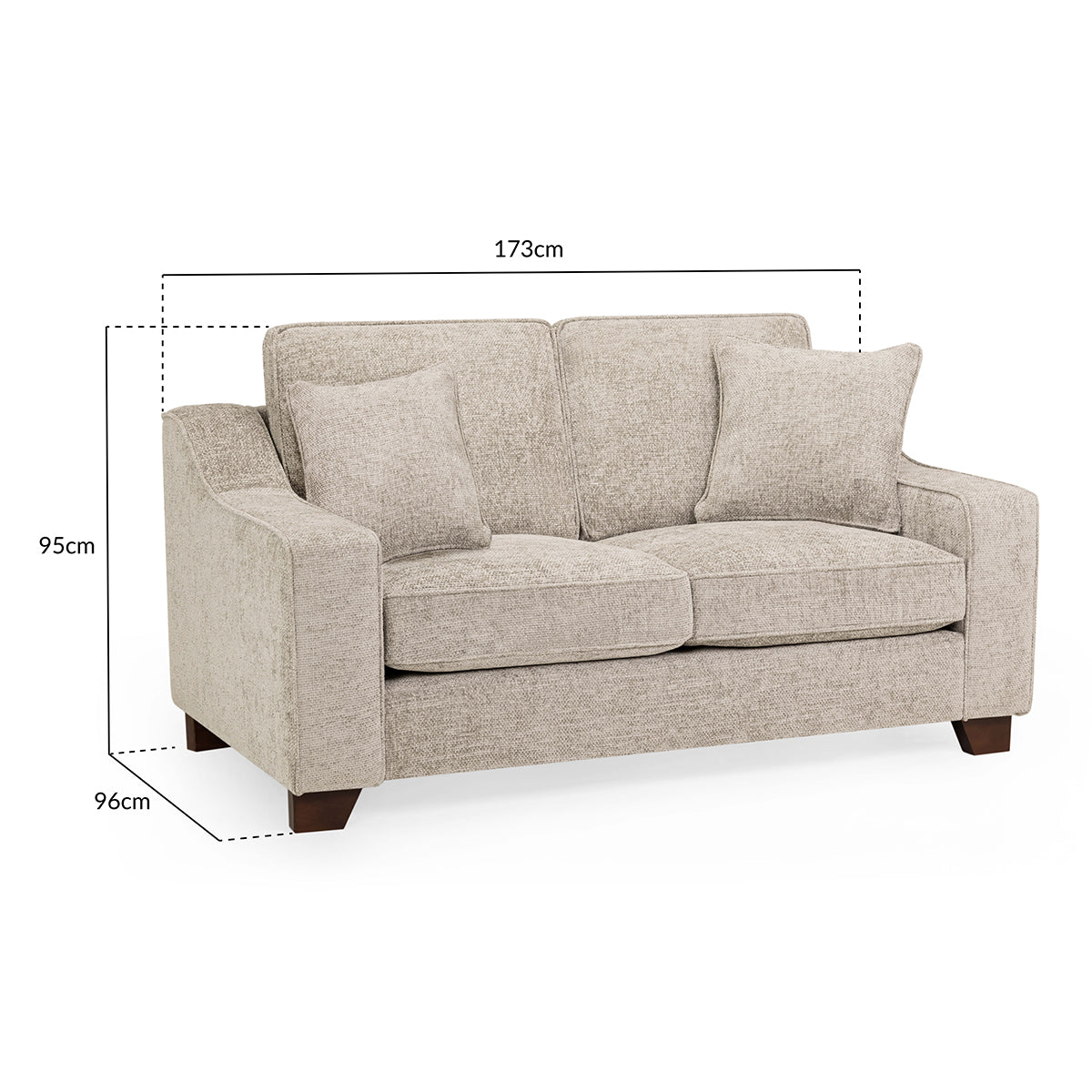Plush Fabric 2 Seater Sofa - Nebraska